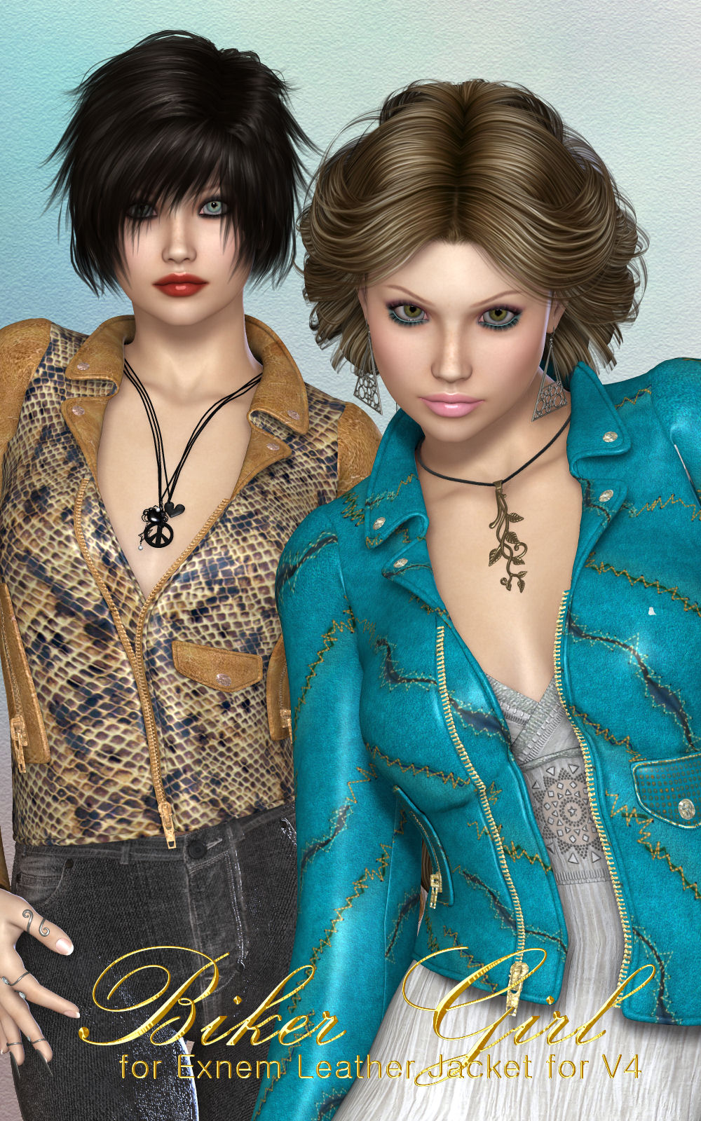 DA-BikerGirl for Exnem Leather Jacket by N/A