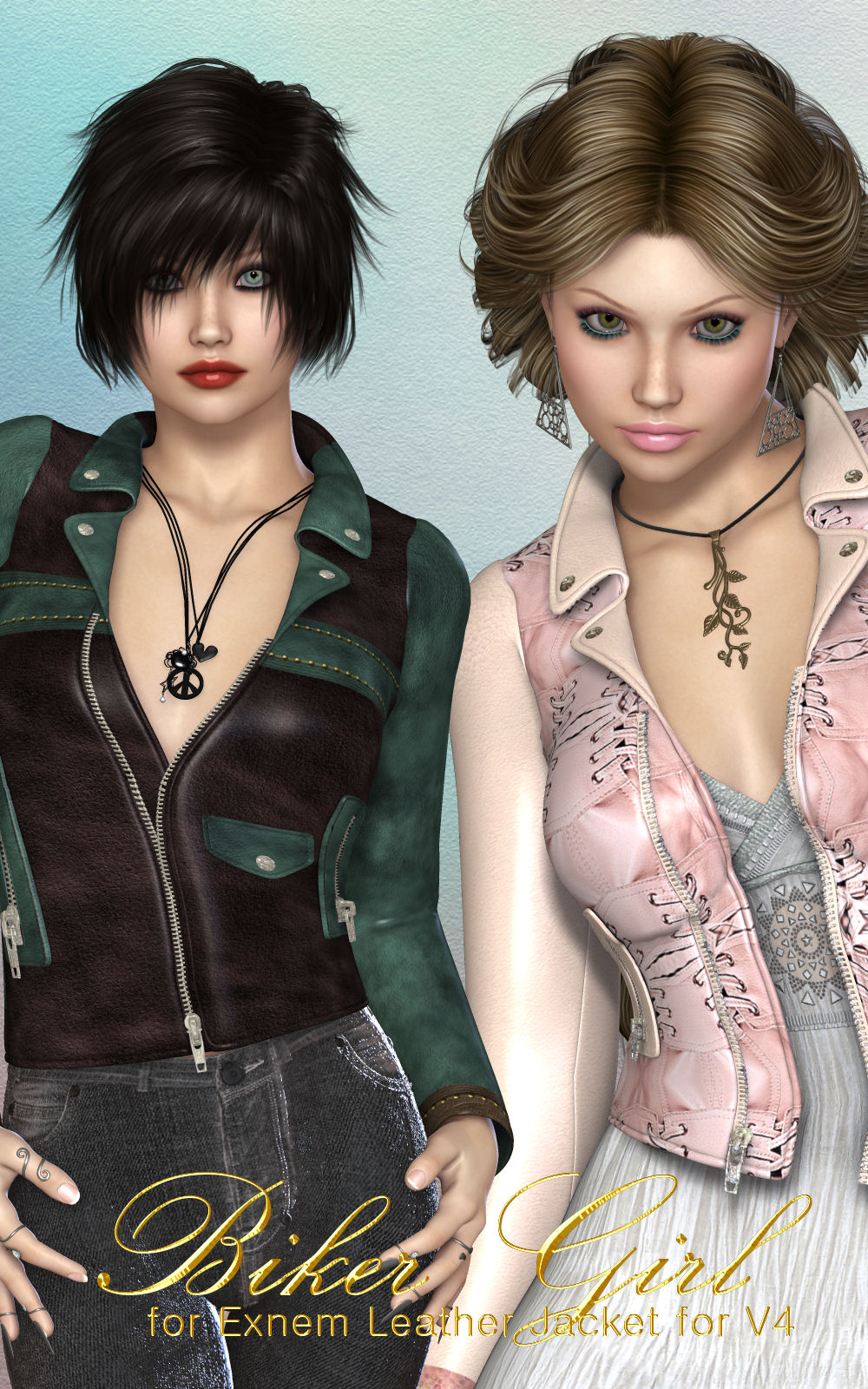 DA-BikerGirl for Exnem Leather Jacket by N/A