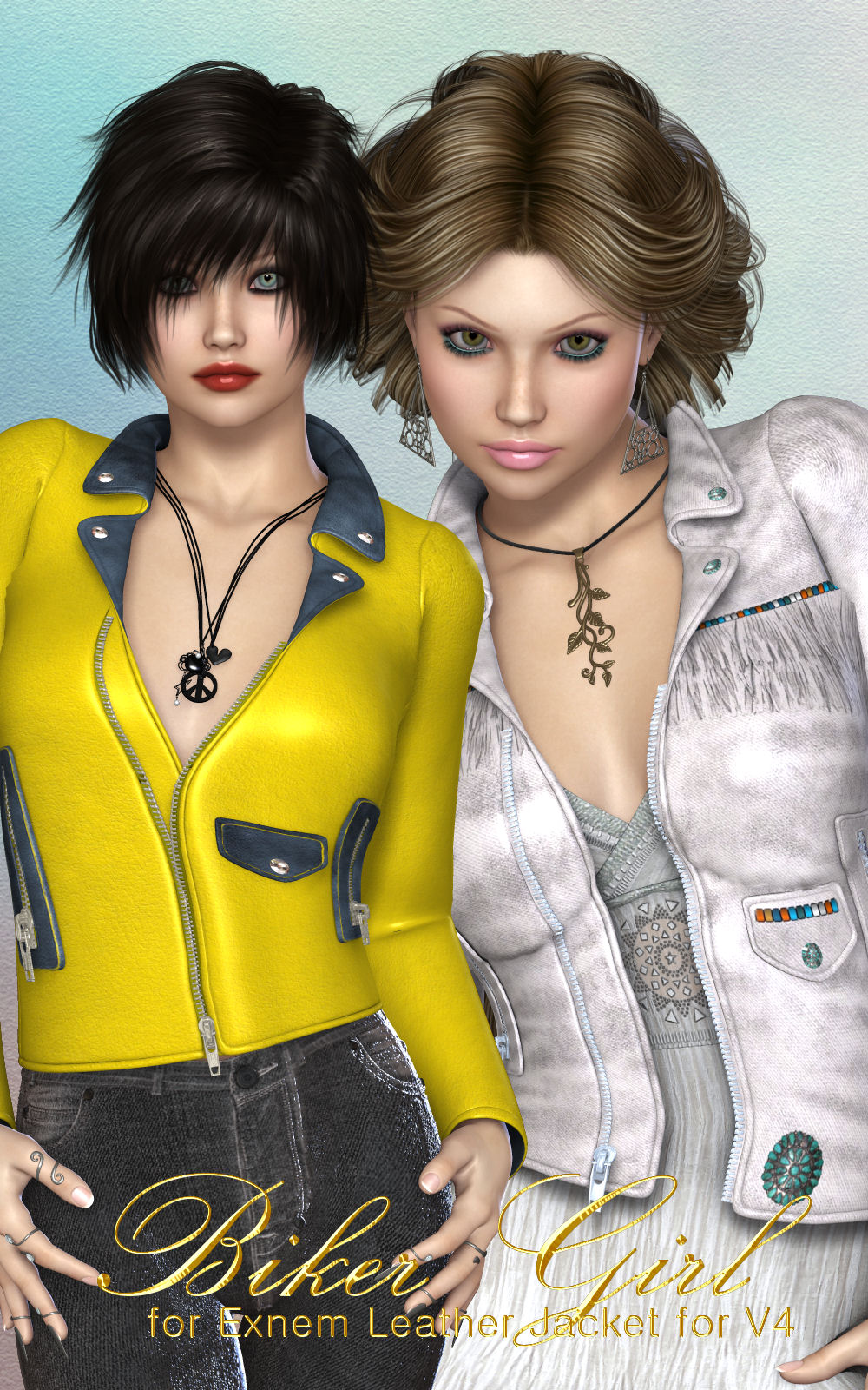 DA-BikerGirl for Exnem Leather Jacket by N/A