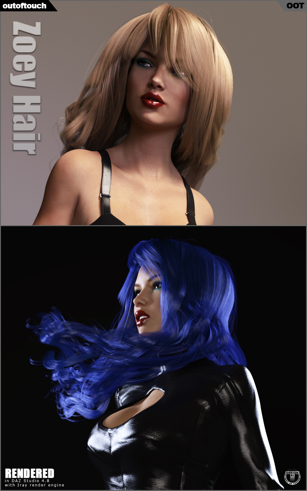 Zoey Hair V4, G2F, G3F by N/A