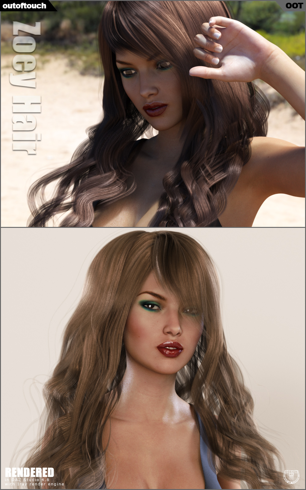 Zoey Hair V4, G2F, G3F by N/A