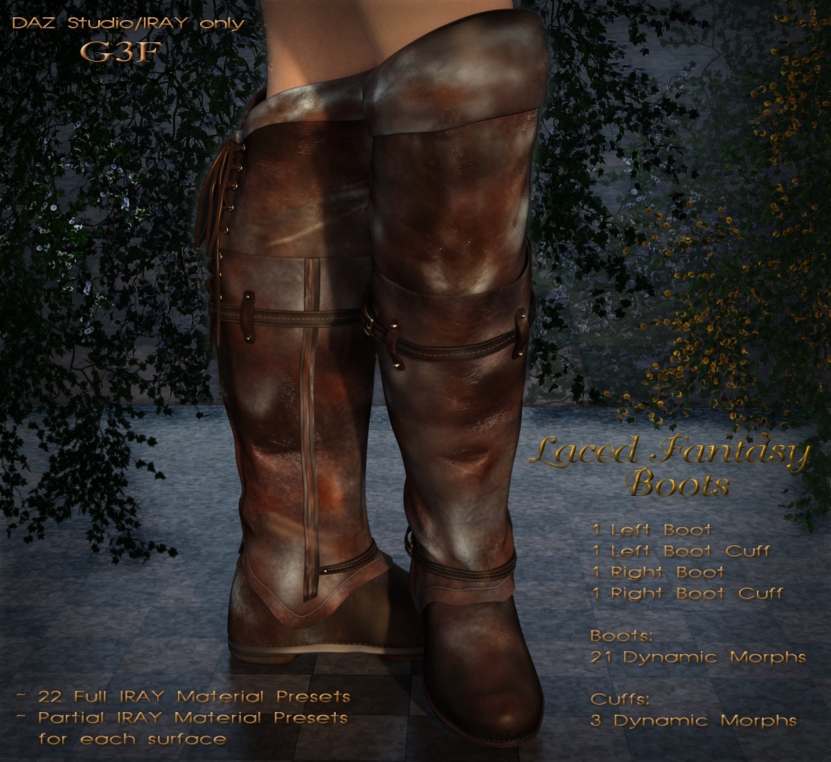 Laced Fantasy Boots G3F by N/A