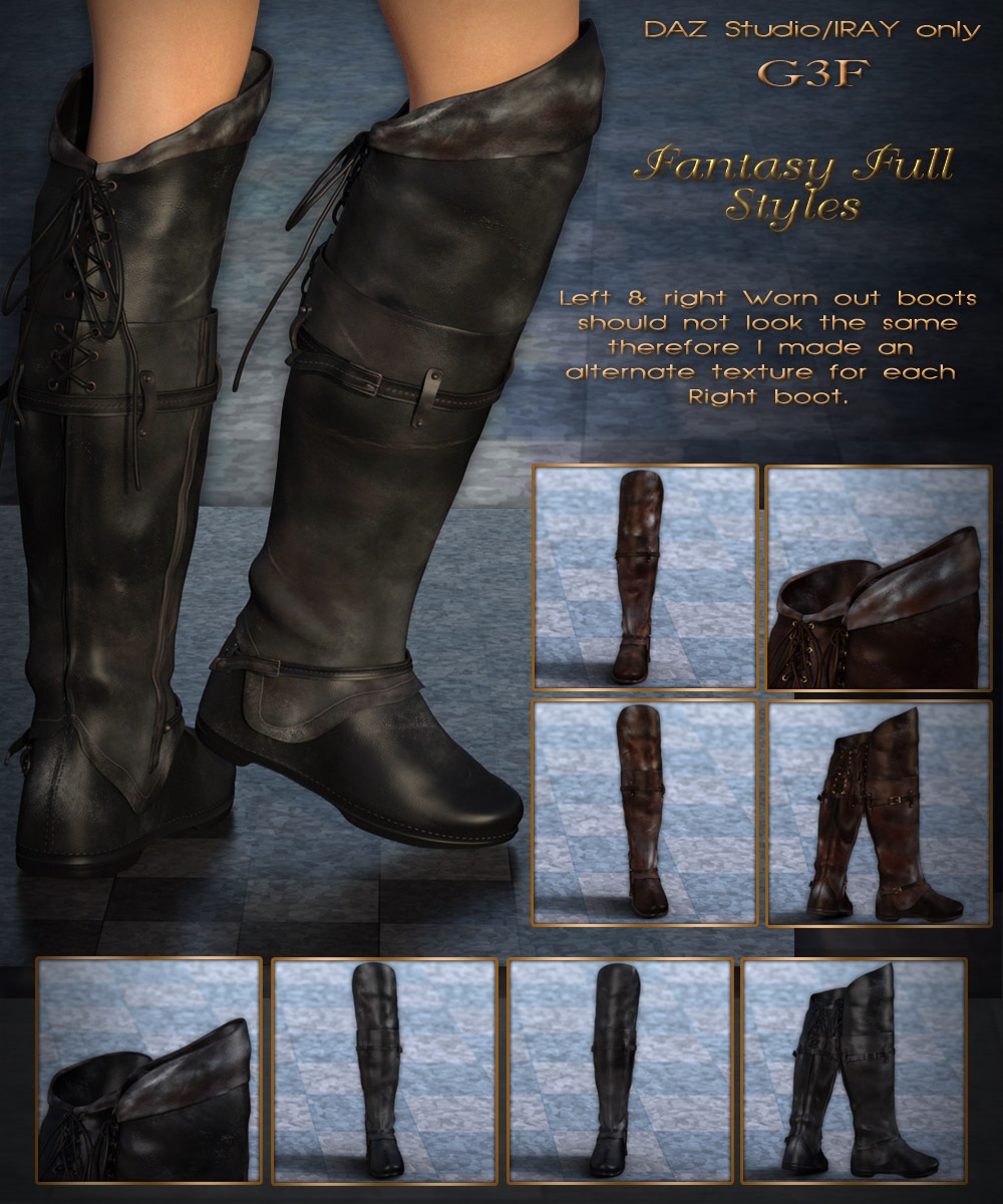 Laced Fantasy Boots G3F by N/A