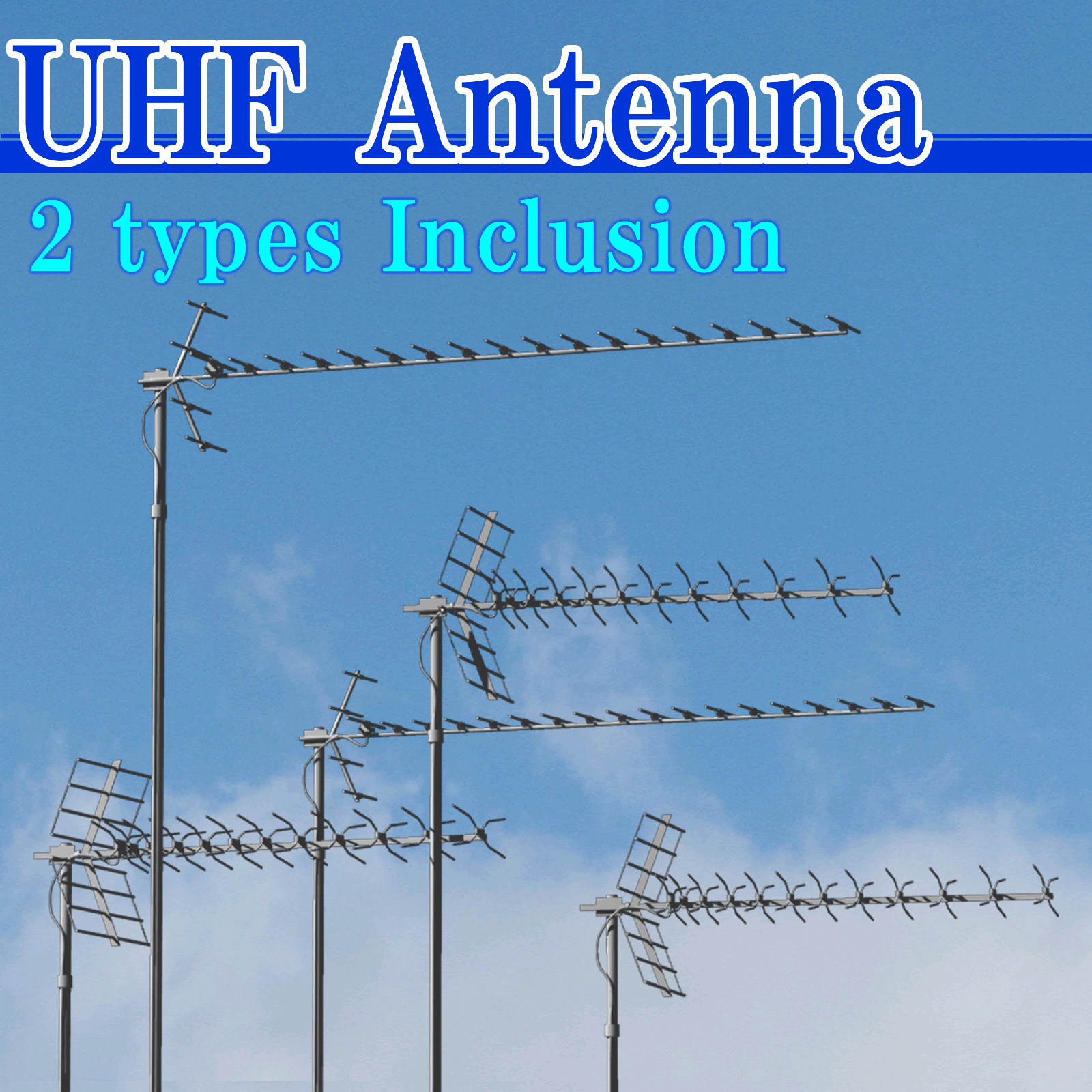 UHF Antenna 2 types Inclusion(OBJ)By x7 by N/A
