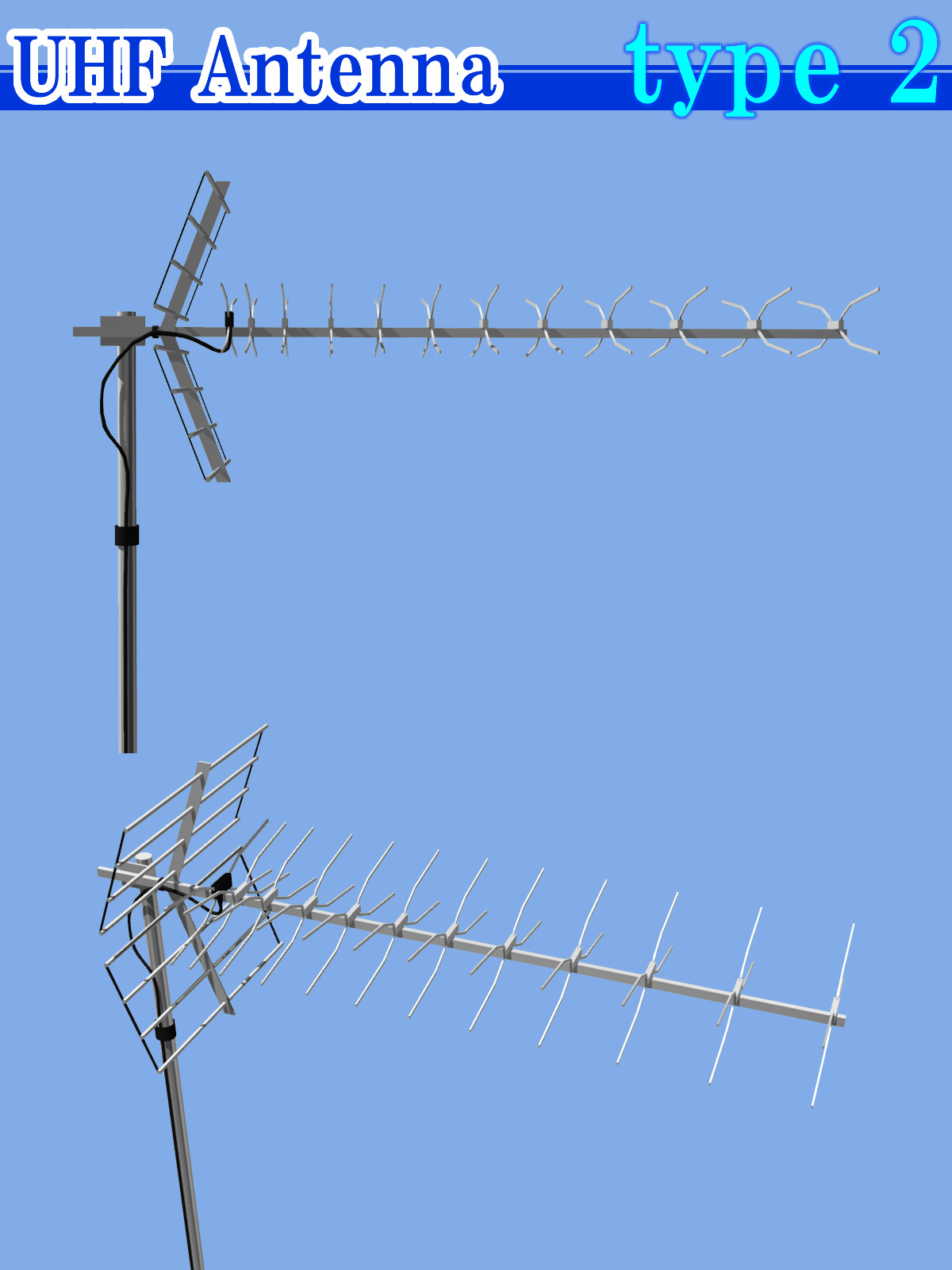 UHF Antenna 2 types Inclusion(OBJ)By x7 by N/A