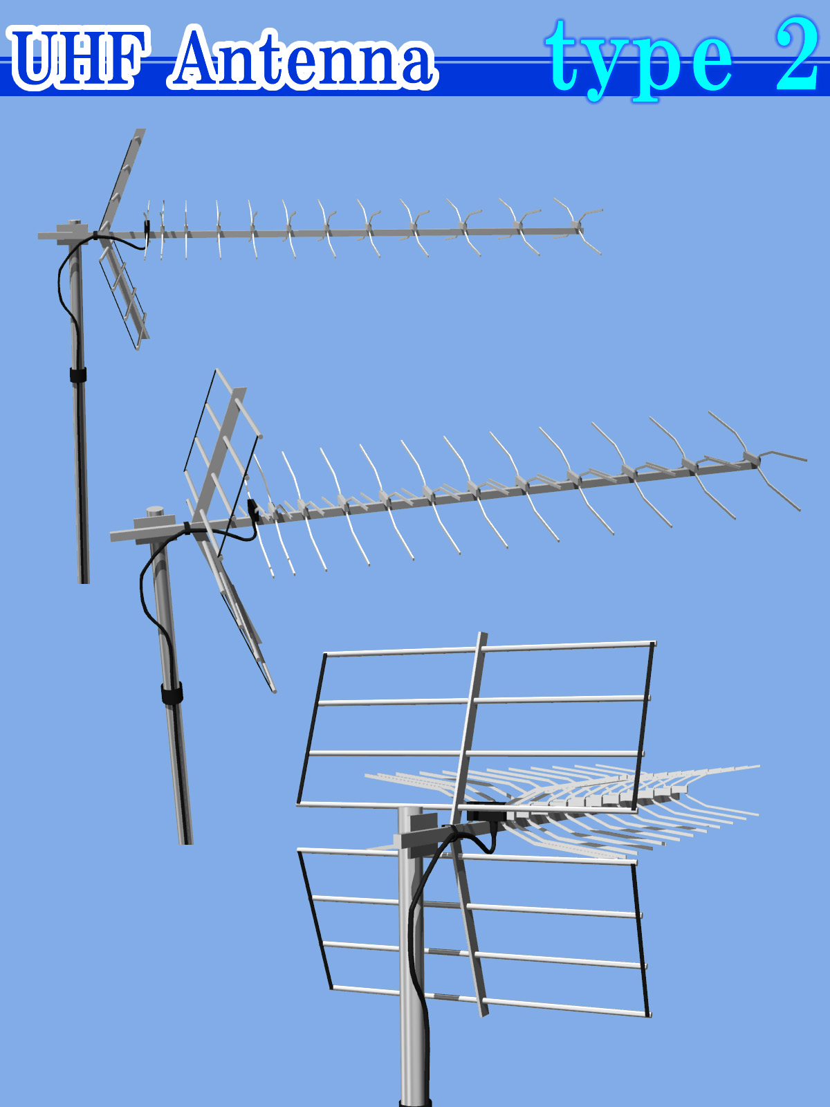 UHF Antenna 2 types Inclusion(OBJ)By x7 by N/A