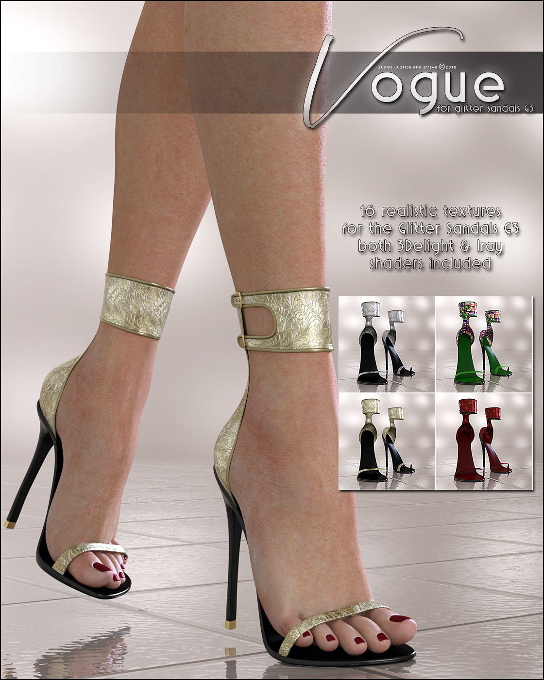 Vogue for Glitter Sandals by N/A