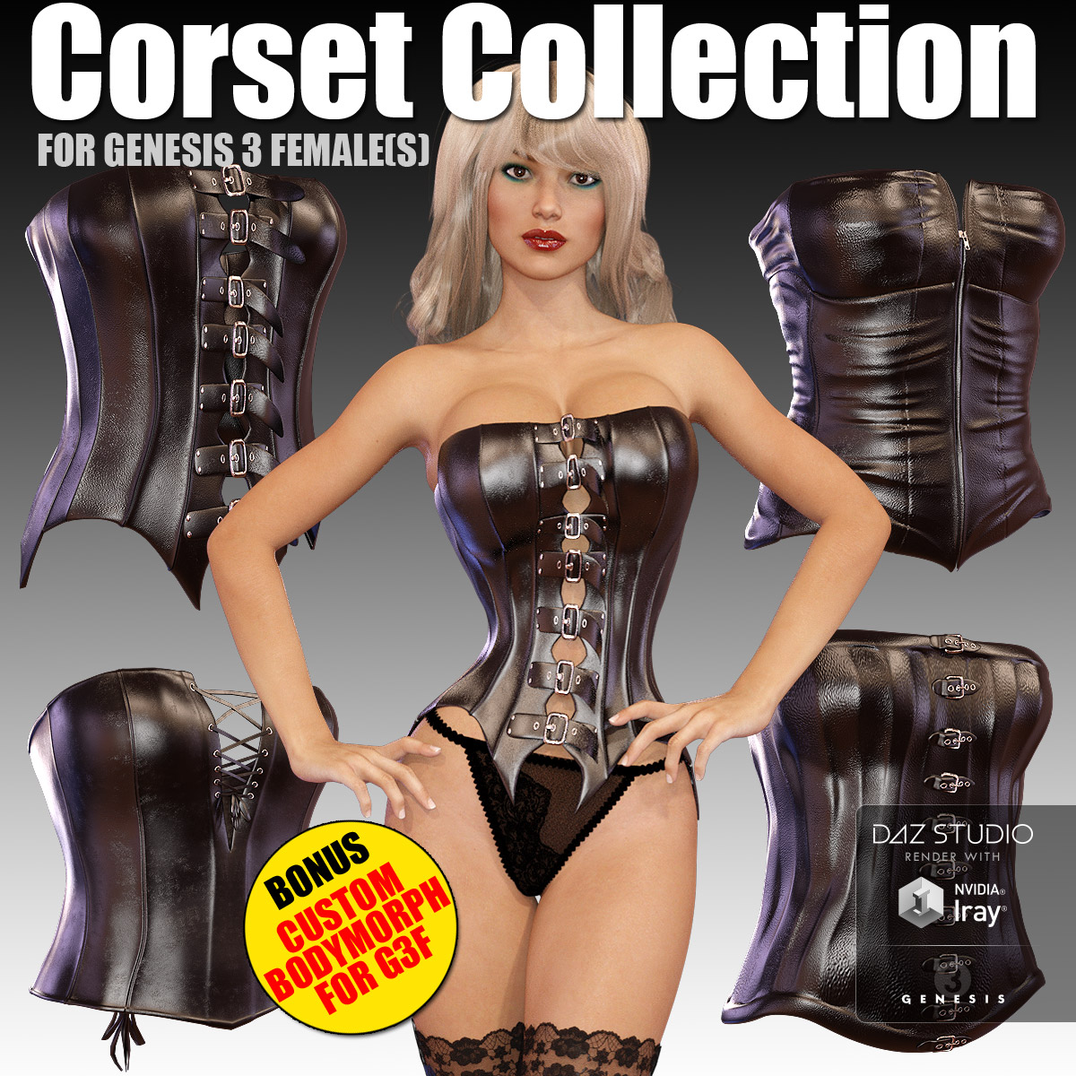 Corset Collection for Genesis 3 female(s) by N/A