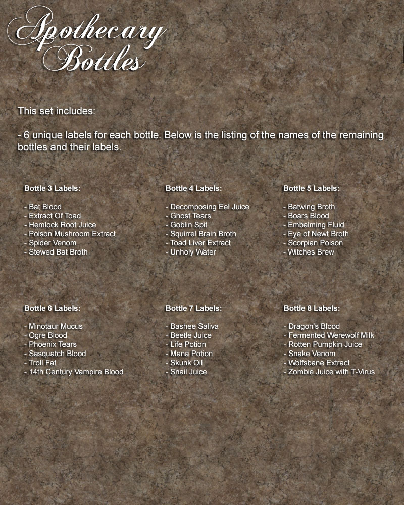 Apothecary Bottles by N/A