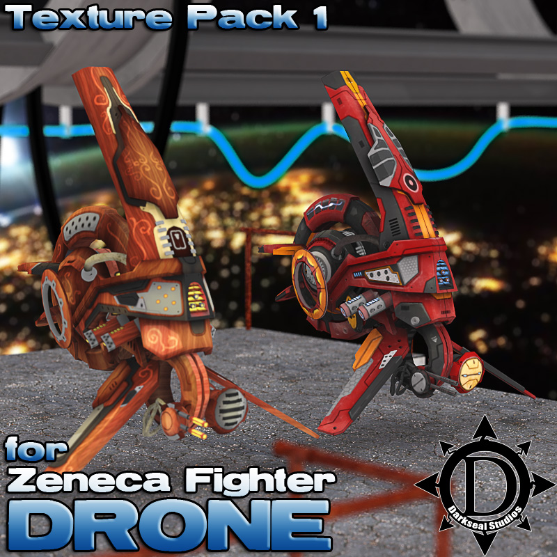 Zeneca Fighter Drone Texture Pack 1 - Red Manga / Artistic Wood by N/A