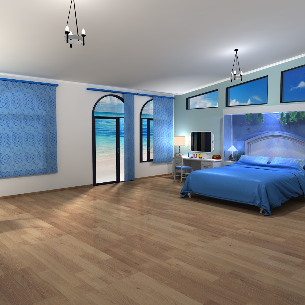 Aqua bedroom by N/A
