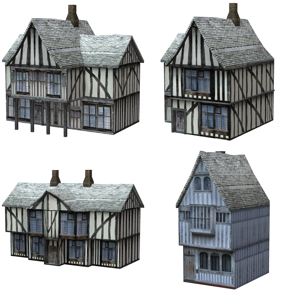 Low Polygon Medieval Buildings 3 (for Poser) by N/A