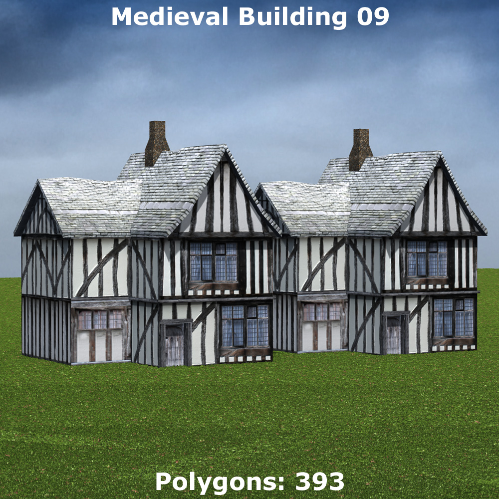 Low Polygon Medieval Buildings 3 (for Poser) by N/A