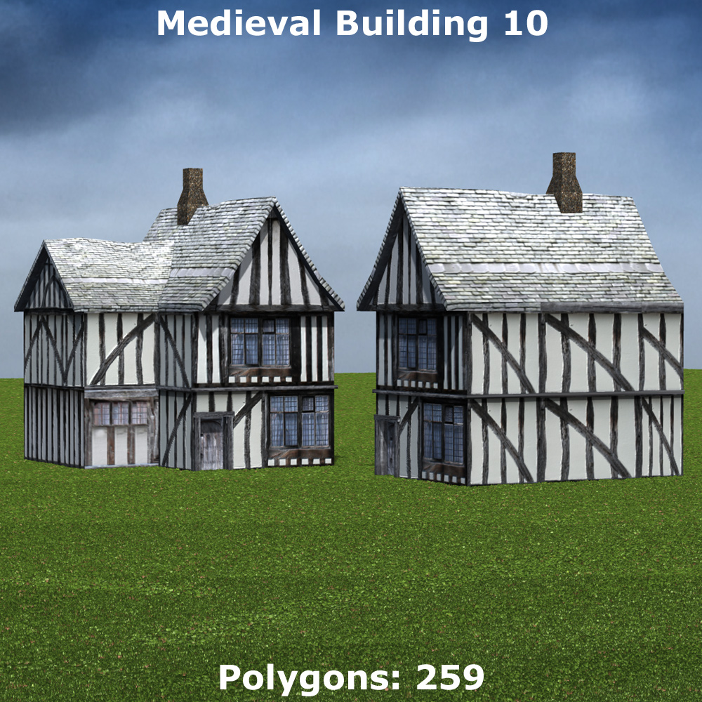 Low Polygon Medieval Buildings 3 (for Poser) by N/A