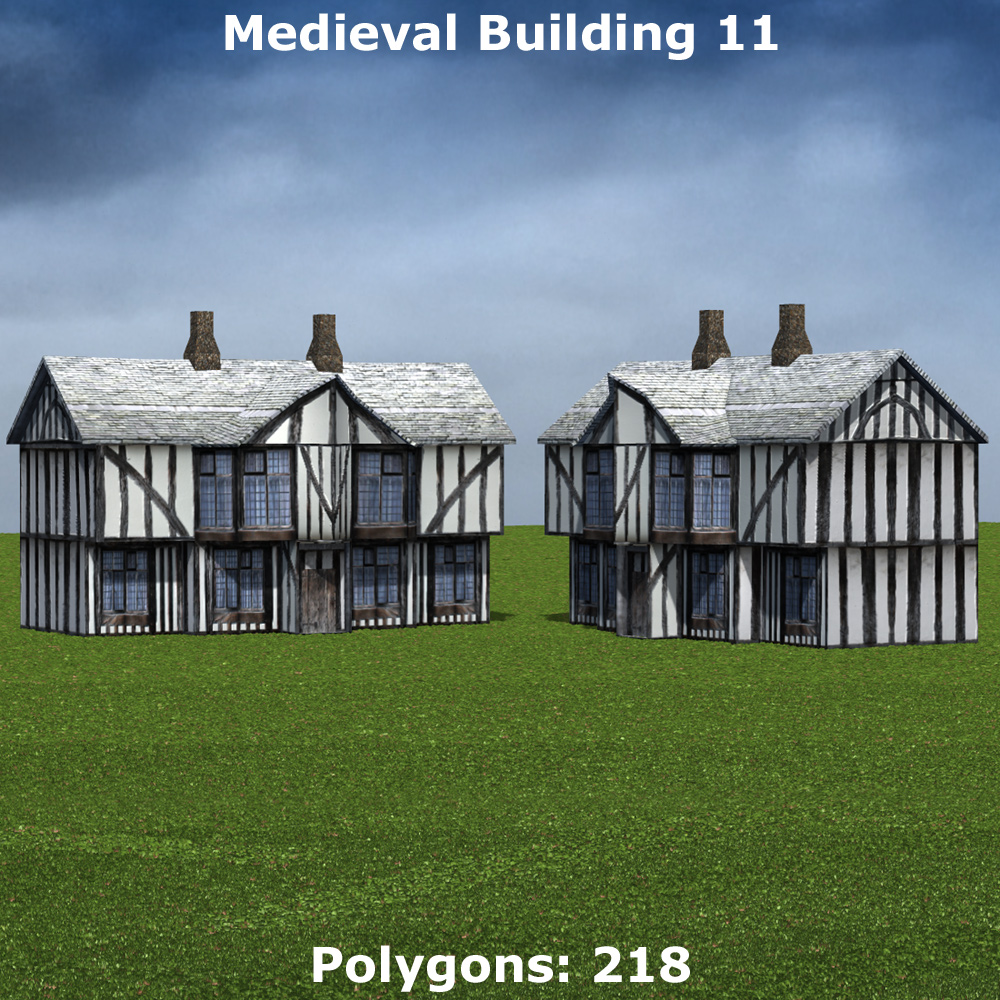 Low Polygon Medieval Buildings 3 (for Poser) by N/A