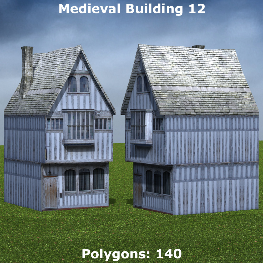 Low Polygon Medieval Buildings 3 (for Poser) by N/A