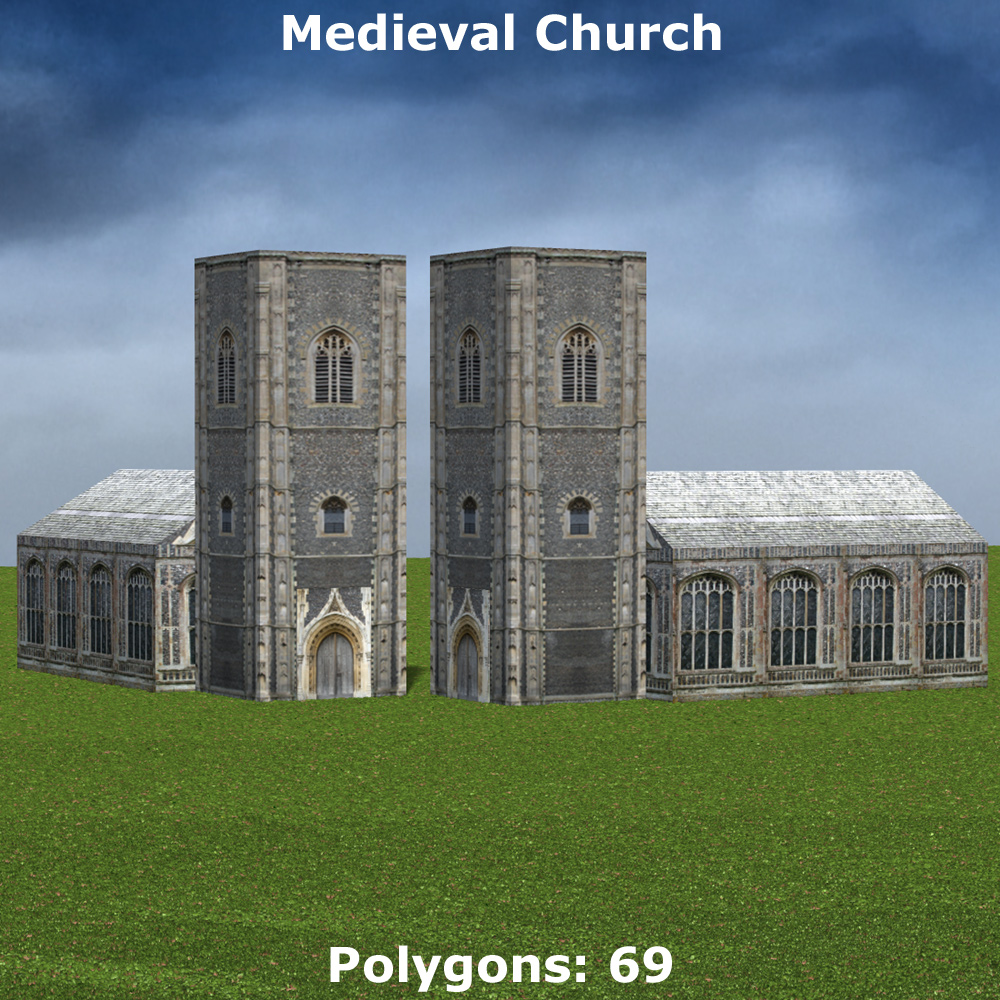 Low Polygon Medieval Buildings 4 (for Poser) by N/A
