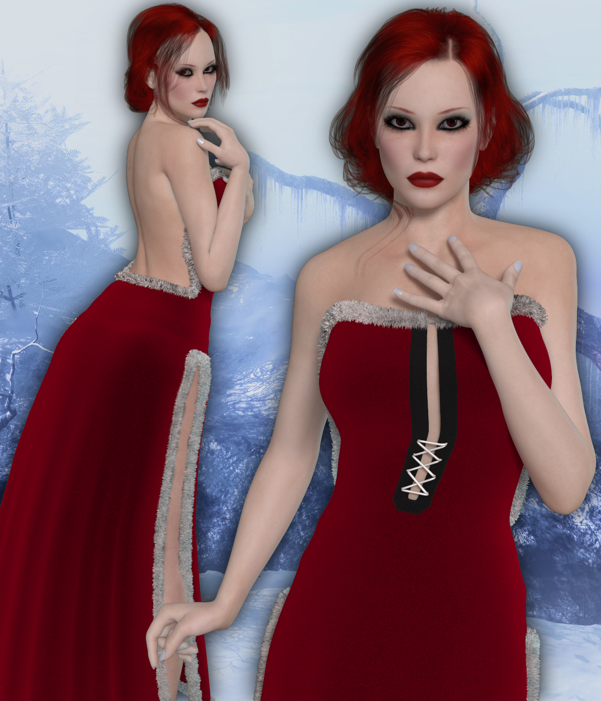 InStyle-XMas Hotties - Winter Galaxy V4 Dress by N/A