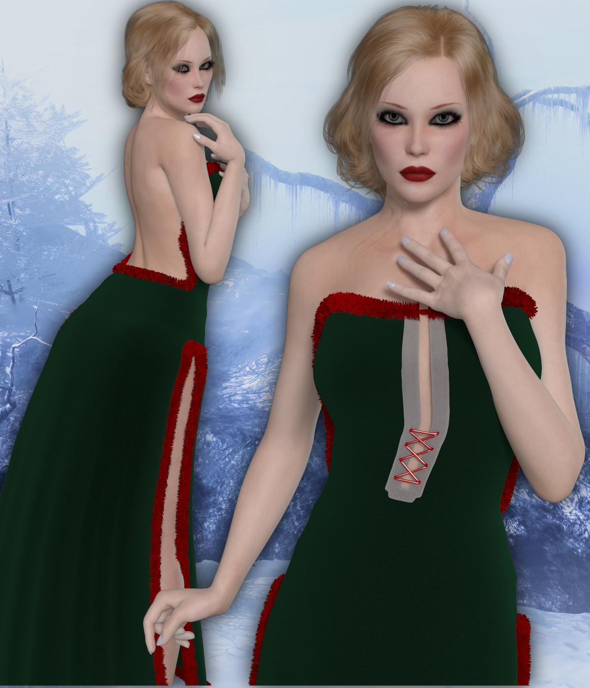 InStyle-XMas Hotties - Winter Galaxy V4 Dress by N/A