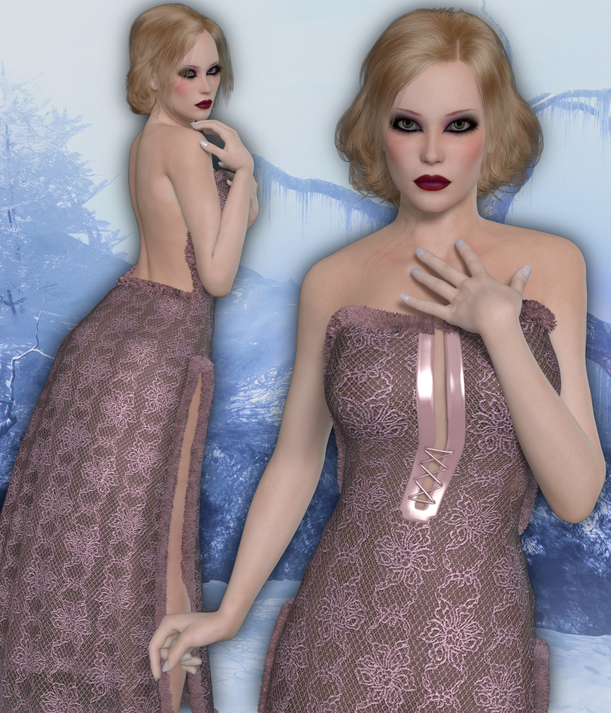 InStyle-XMas Hotties - Winter Galaxy V4 Dress by N/A