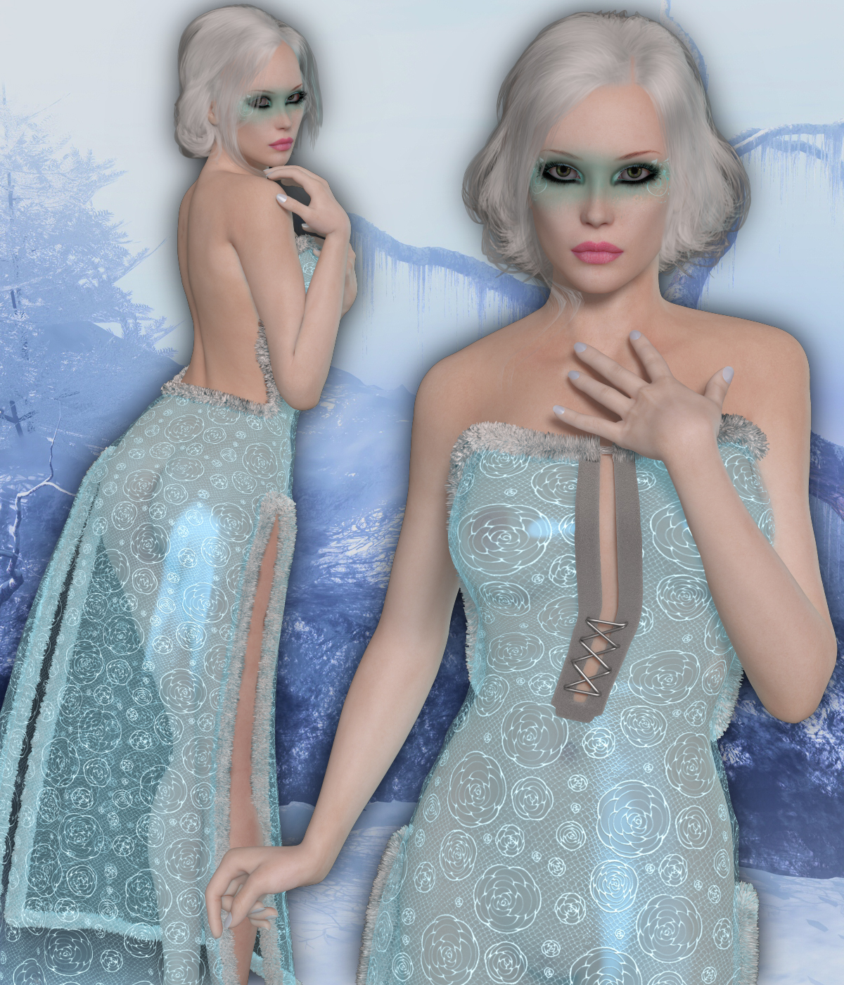 InStyle-XMas Hotties - Winter Galaxy V4 Dress by N/A