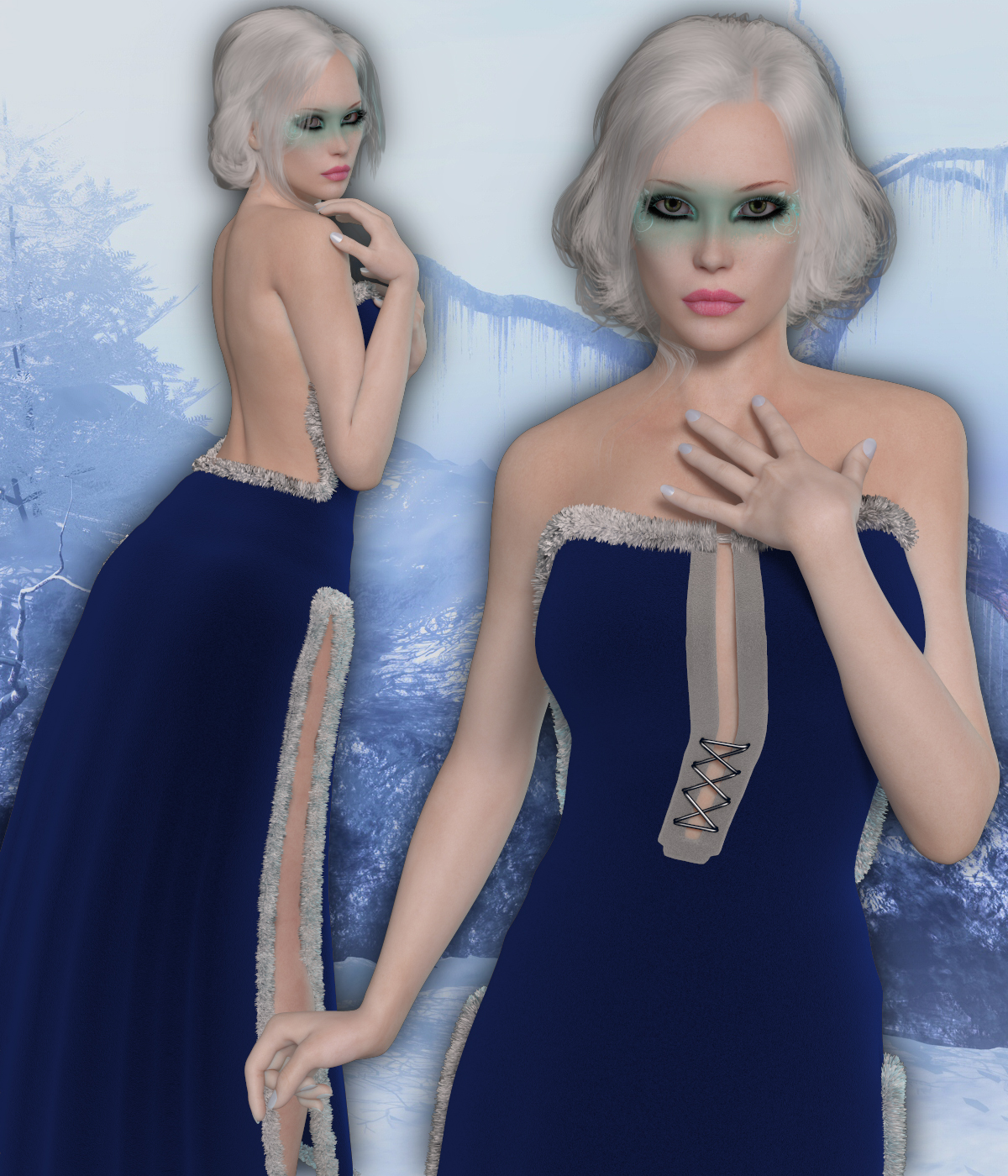 InStyle-XMas Hotties - Winter Galaxy V4 Dress by N/A