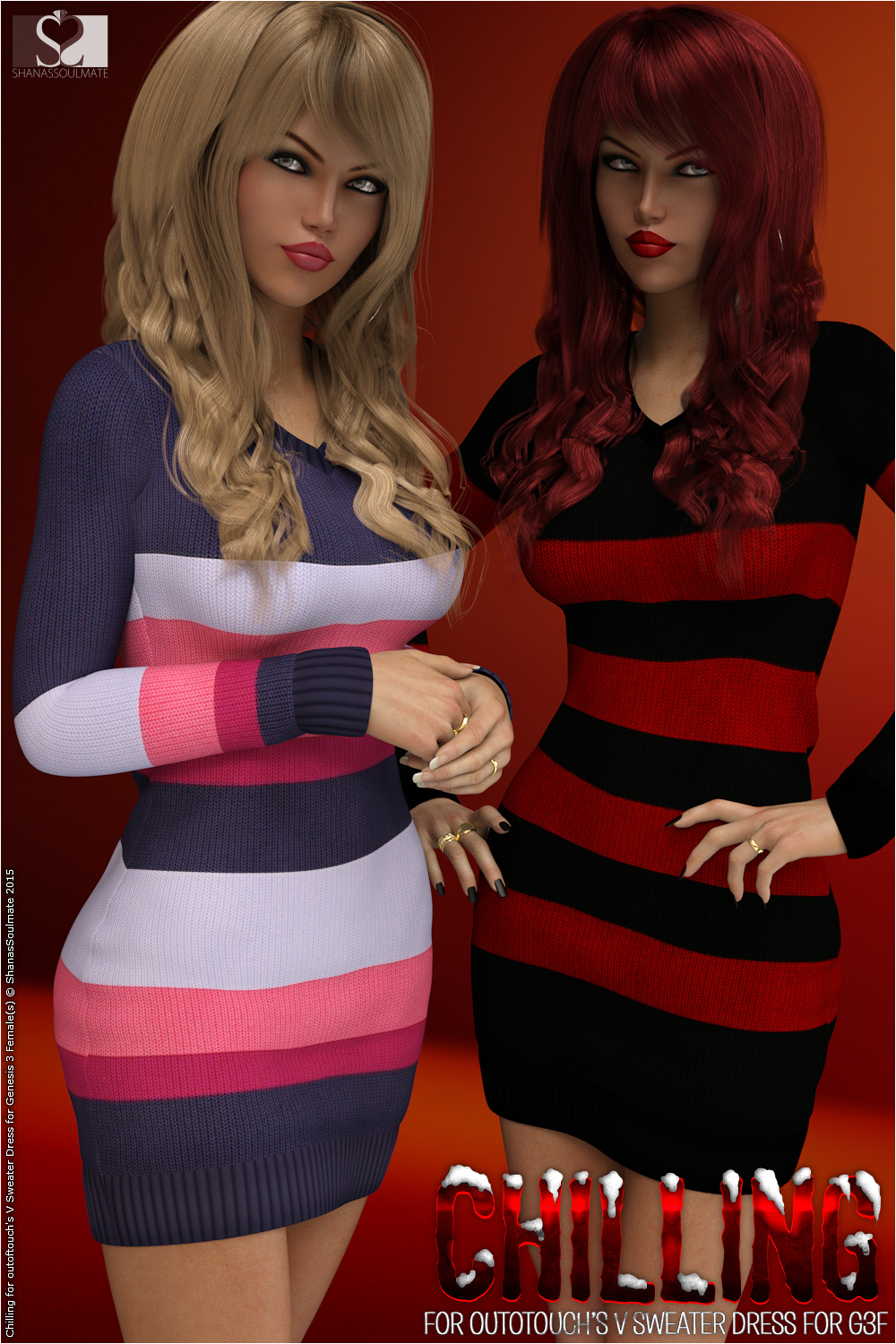 Chilling for V Sweater Dress by N/A