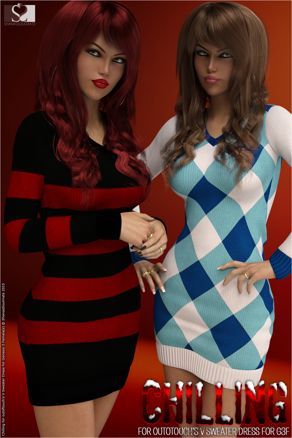 Chilling for V Sweater Dress by N/A