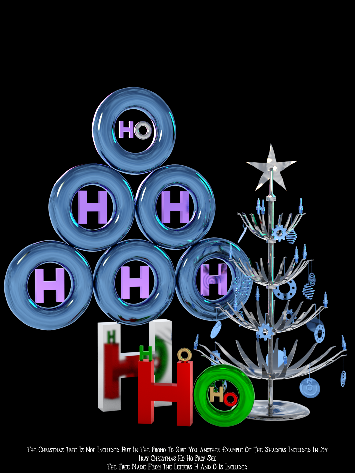 Iray Christmas Ho Ho Props And Metal Shaders by N/A