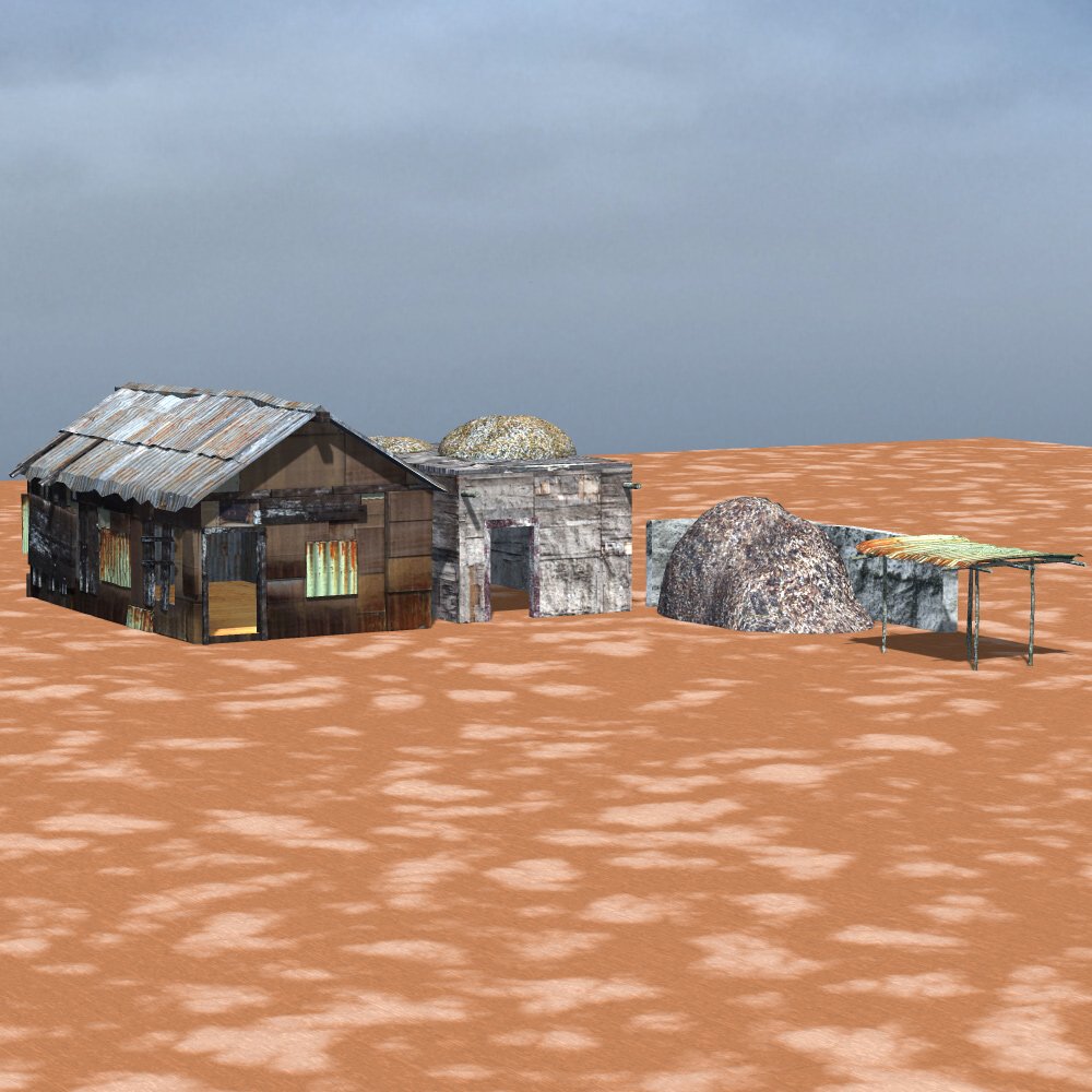 Shanty Town Buildings 1: Set 2 (for Poser) by N/A