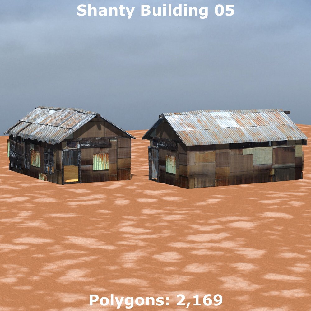 Shanty Town Buildings 1: Set 2 (for Poser) by N/A