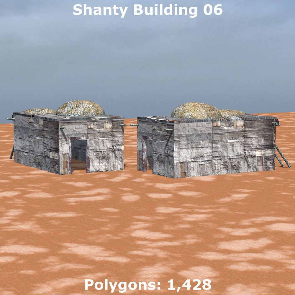 Shanty Town Buildings 1: Set 2 (for Poser) by N/A