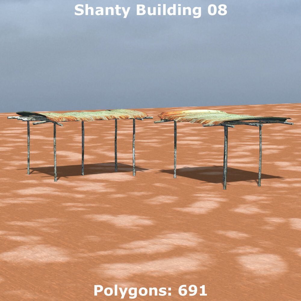 Shanty Town Buildings 1: Set 2 (for Poser) by N/A
