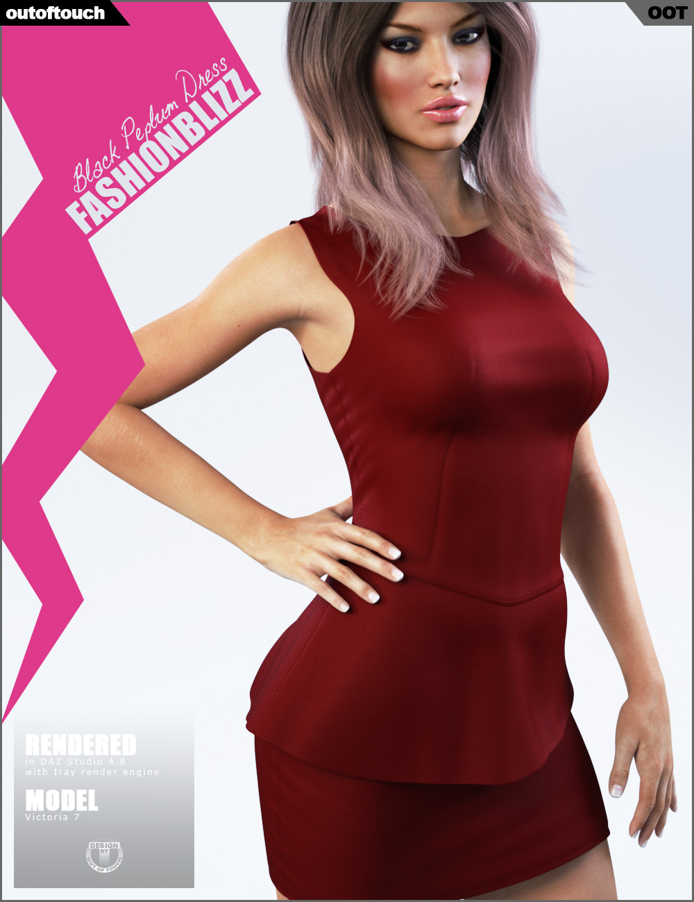 Black Peplum Dress for Genesis 3 Female(s) by N/A