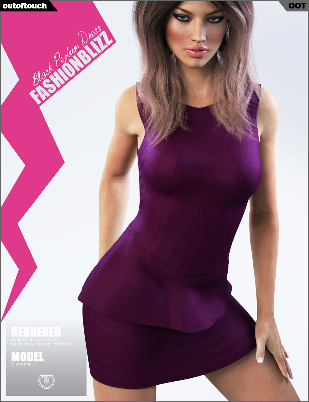 Black Peplum Dress for Genesis 3 Female(s) by N/A