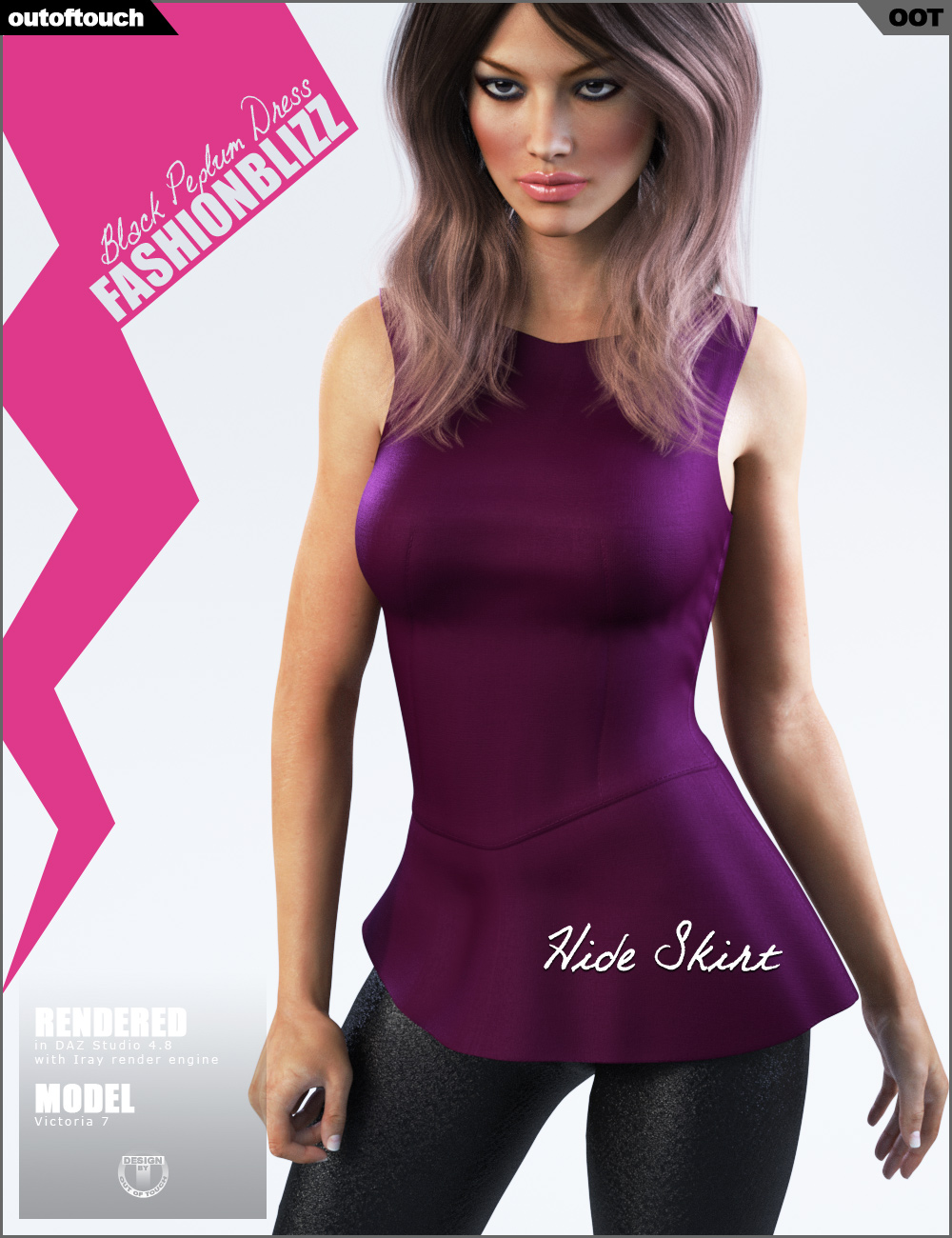 Black Peplum Dress for Genesis 3 Female(s) by N/A