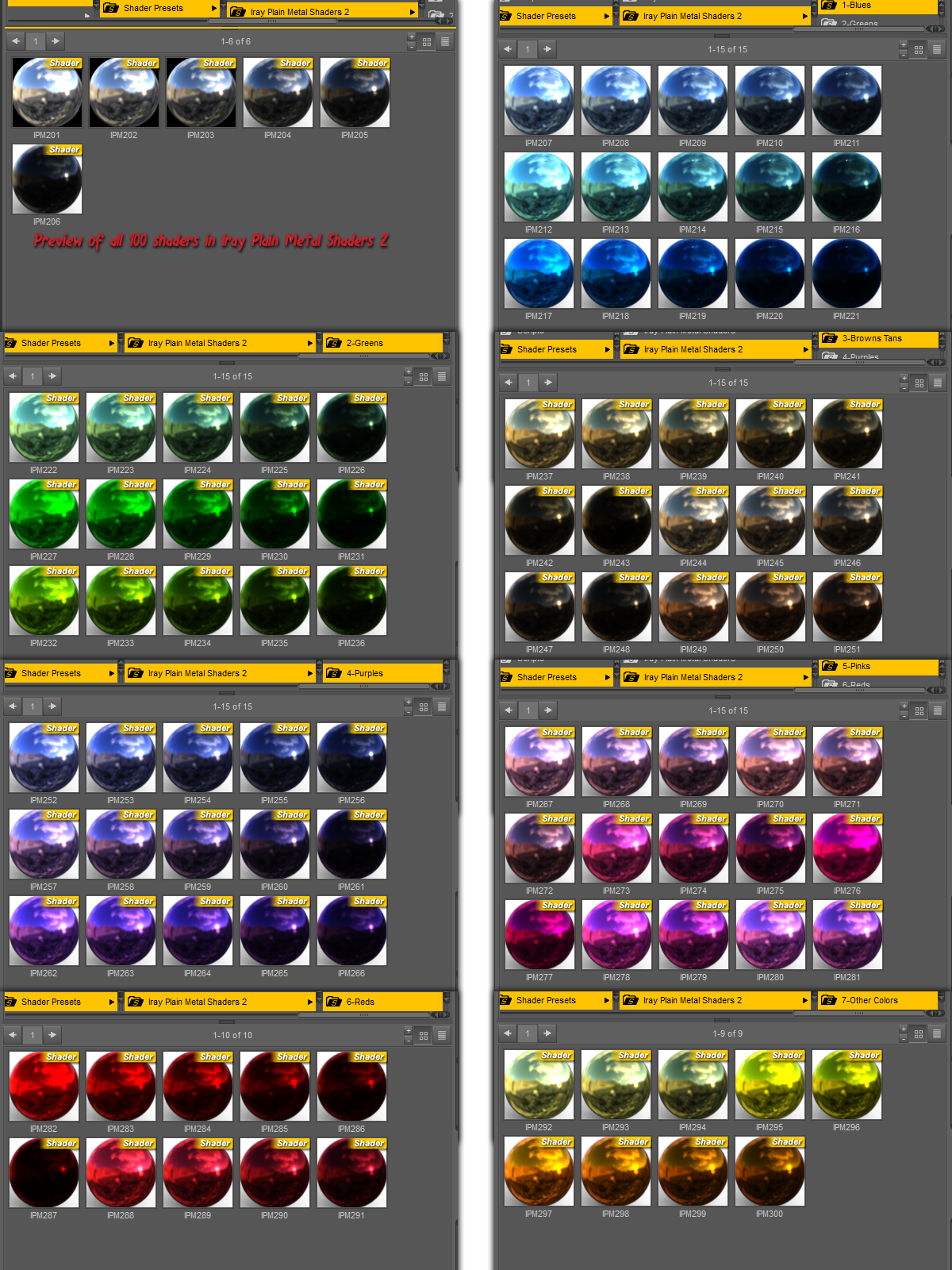Iray Plain Metal Shaders 2 - A Merchant Resource by N/A