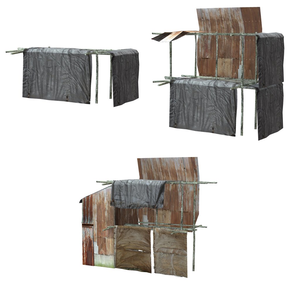 Shanty Town Buildings 1: Set 5 for Poser by N/A