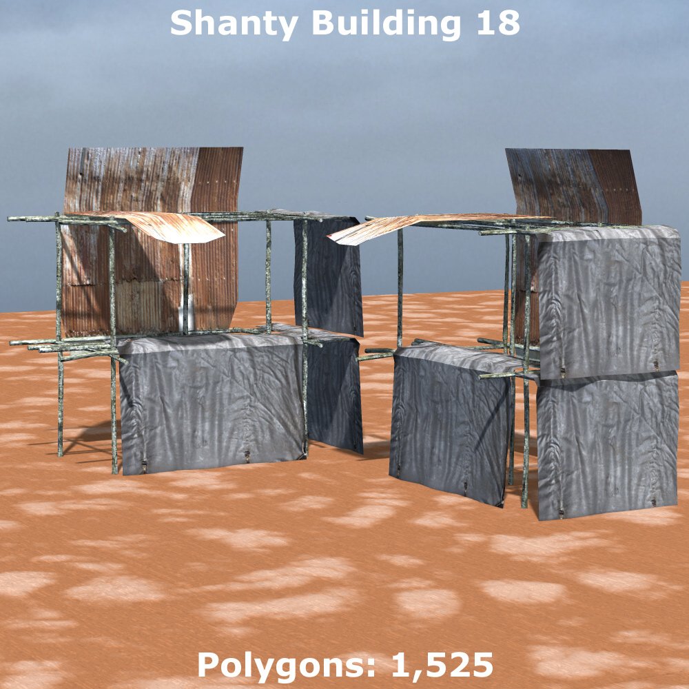 Shanty Town Buildings 1: Set 5 for Poser by N/A