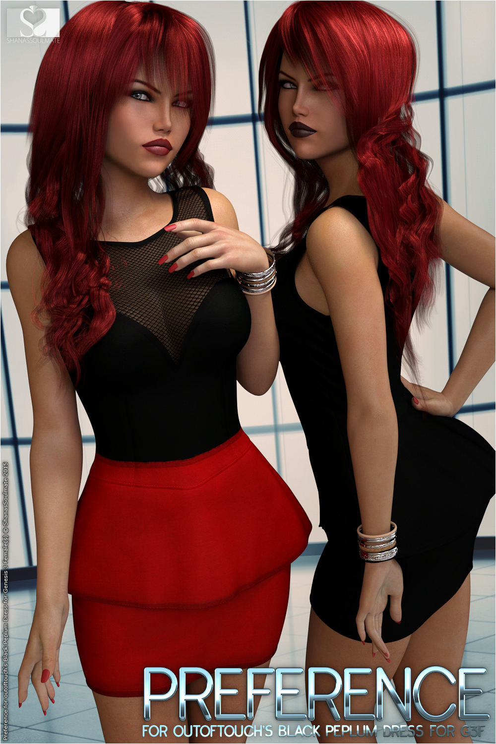 Preference for Black Peplum Dress by N/A