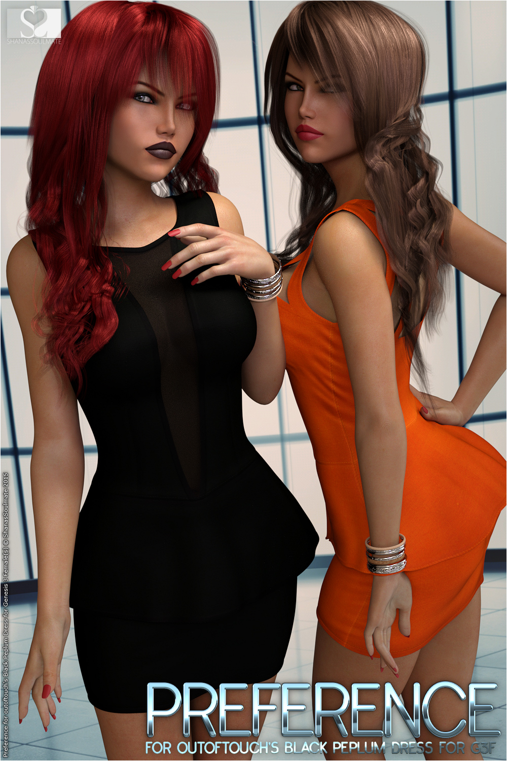 Preference for Black Peplum Dress by N/A