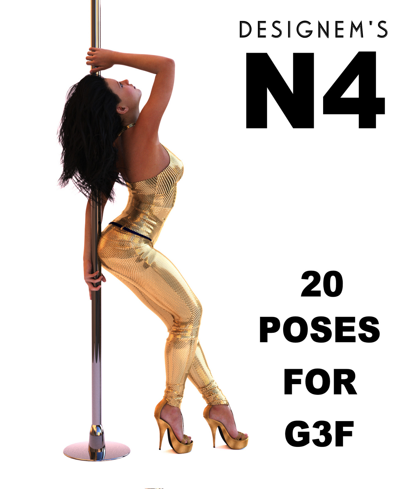 Natural 4 poses for G3F by N/A