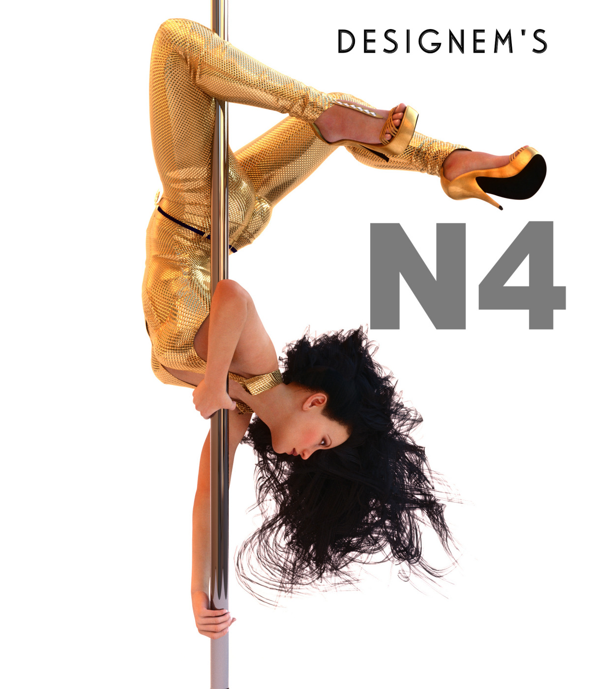 Natural 4 poses for G3F by N/A