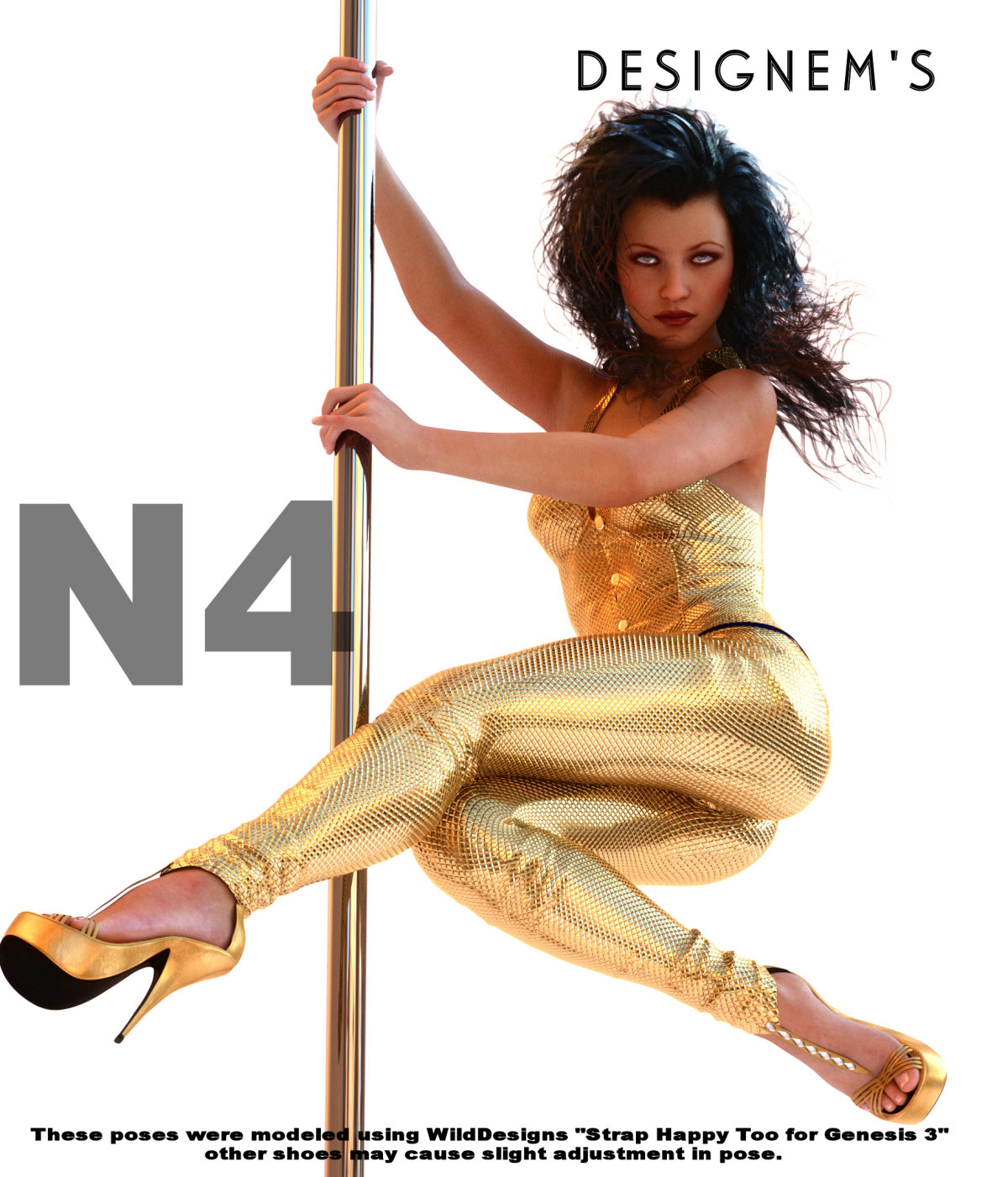 Natural 4 poses for G3F by N/A