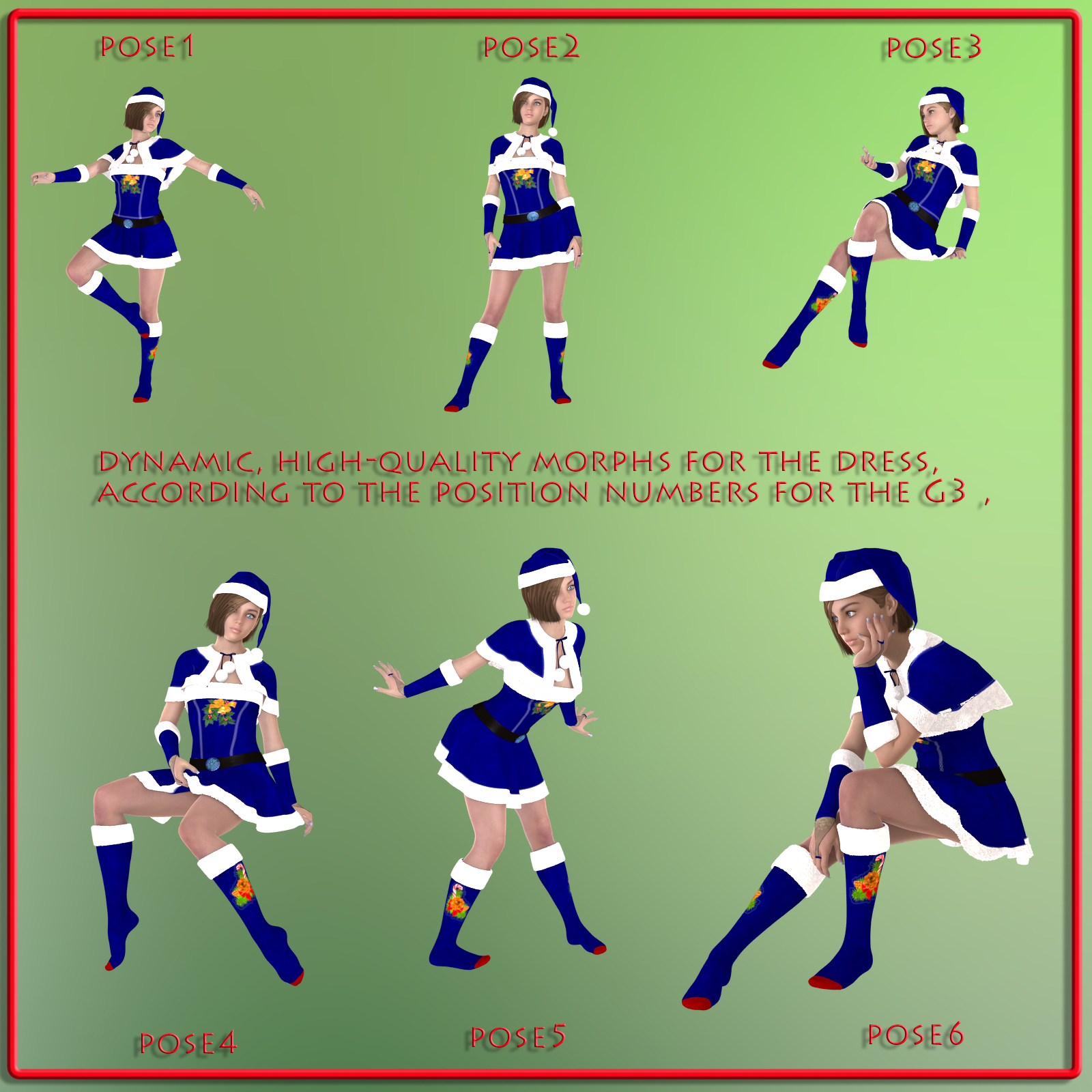 Christmas Suit : Santa Helper for DAZ Genesis 3 Female(s) by N/A