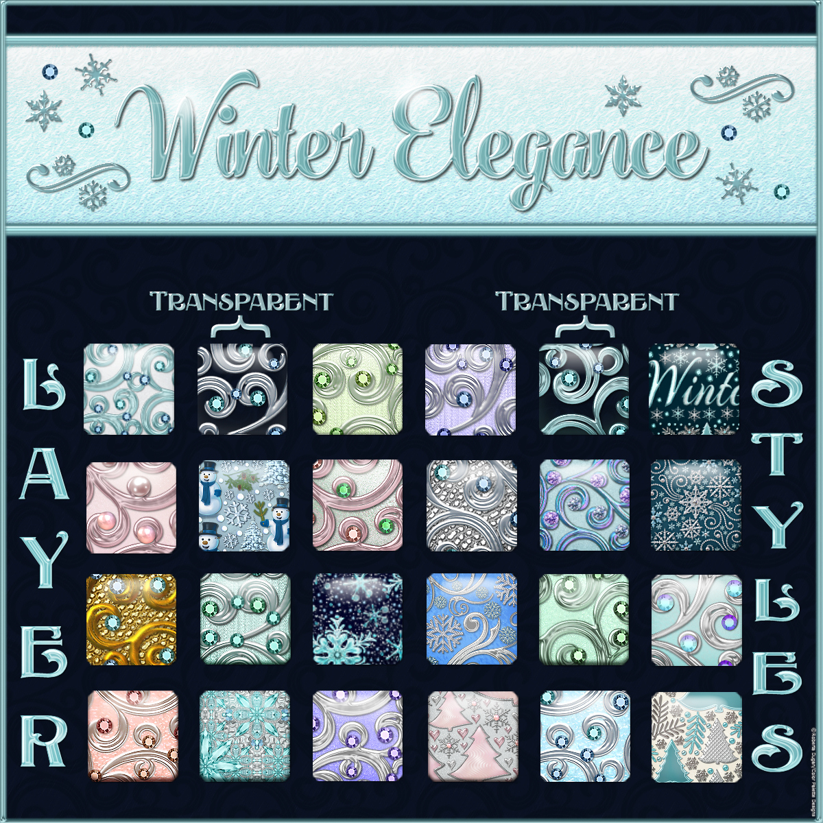 Winter Elegance Layer Styles with Bonus by N/A
