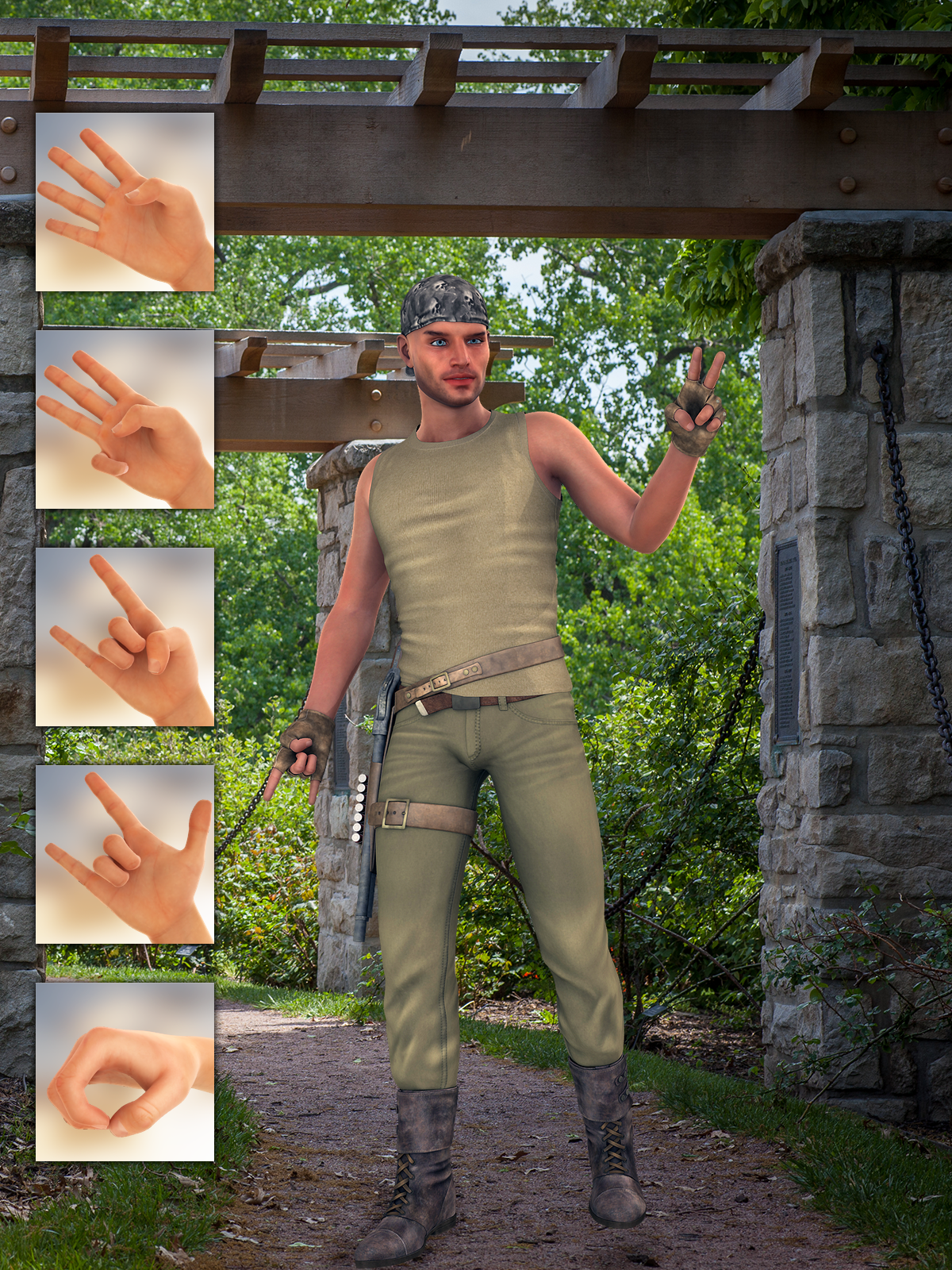 Handy Poses For Genesis 3 Male by N/A