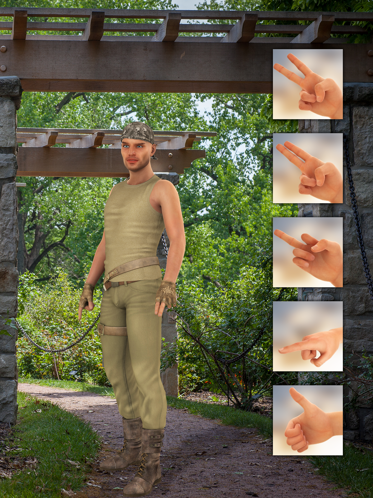 Handy Poses For Genesis 3 Male by N/A
