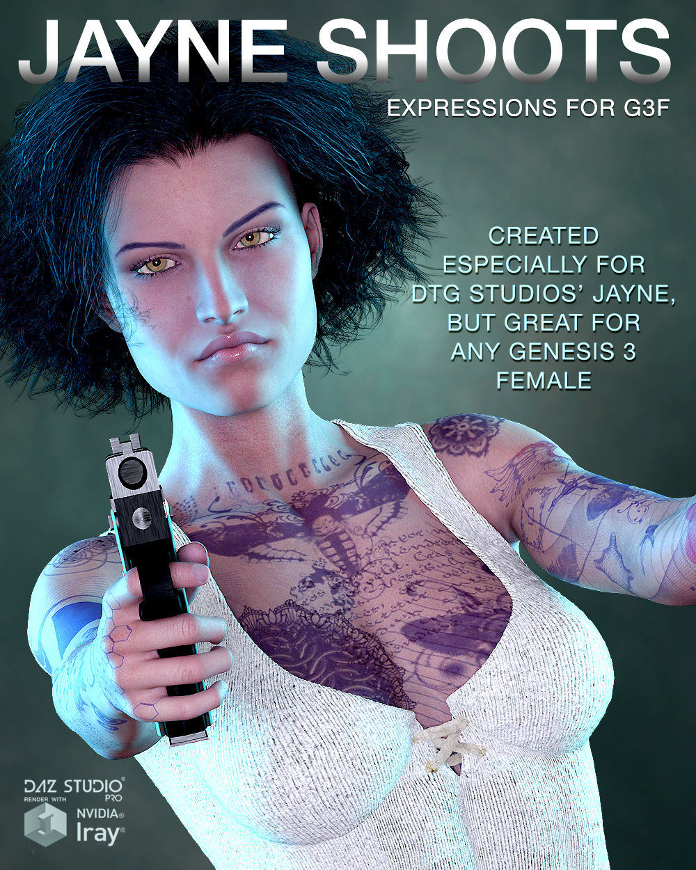 DTG Studios Jayne Shoots Expressions for G3F by N/A