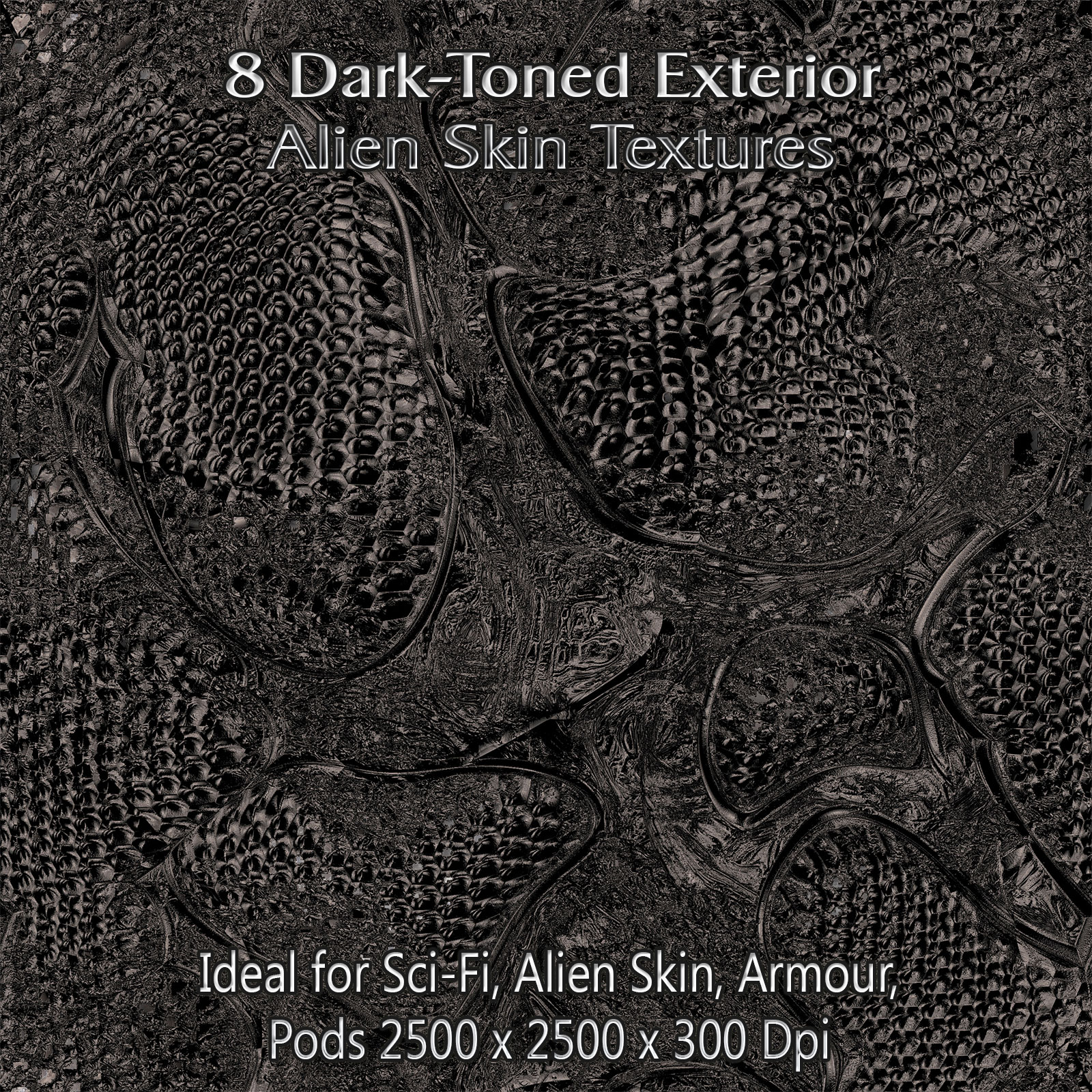 8 Dark-Toned Exterior Alien Skin Seamless Textures - Merchant Resource by N/A
